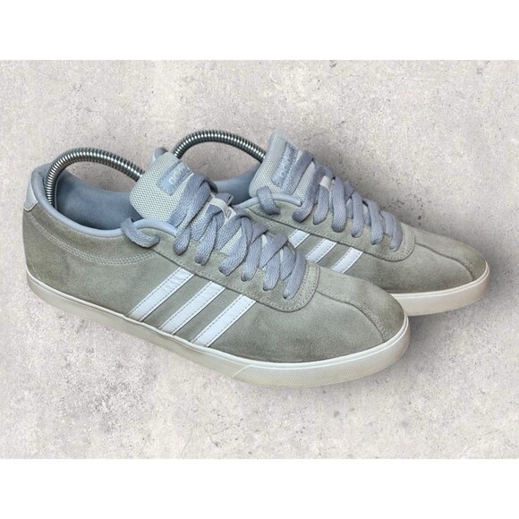 Adidas OrthoLite Courtset Womens Size 9.5 Float Pearl Gray Suede Sneakers - Picture 3 of 8